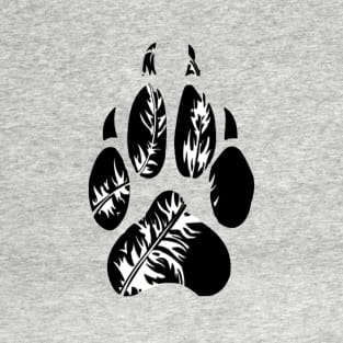 Feather Wolf Paw Print T-Shirt